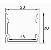 LED 線條燈、鋁支架【CN-122】寬20*20mm高厚款- 虹光照明